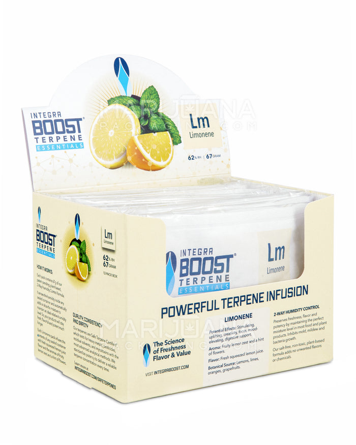 INTEGRA | 'Retail Display' Boost Terpene Essentials Limonene Humidity Pack | 67 Grams - 62% - 12 Count Image