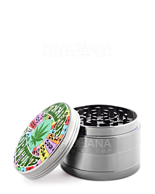 Weed of Fortune Magnetic Metal Grinder w/ Catcher | 4 Piece - 63mm - Silver