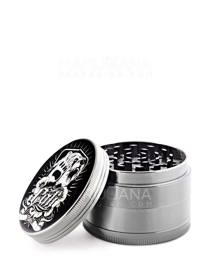 Cali Bear Magnetic Metal Grinder w/ Catcher | 4 Piece - 63mm - Silver Image