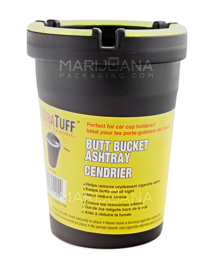 XtraTuff | Ultra Strong Butt Bucket Ash Tray | 4in - Plastic - Black/Glow Image