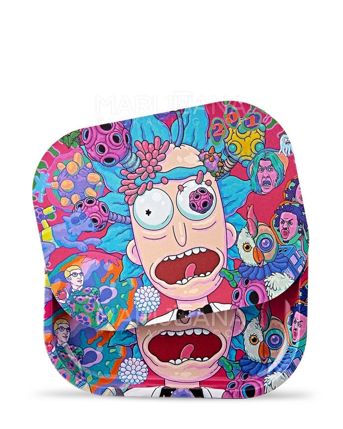 R&M Trippy Rolling Tray w/ Magnetic Cover | 7in x 5.5in - Mini - Metal Image