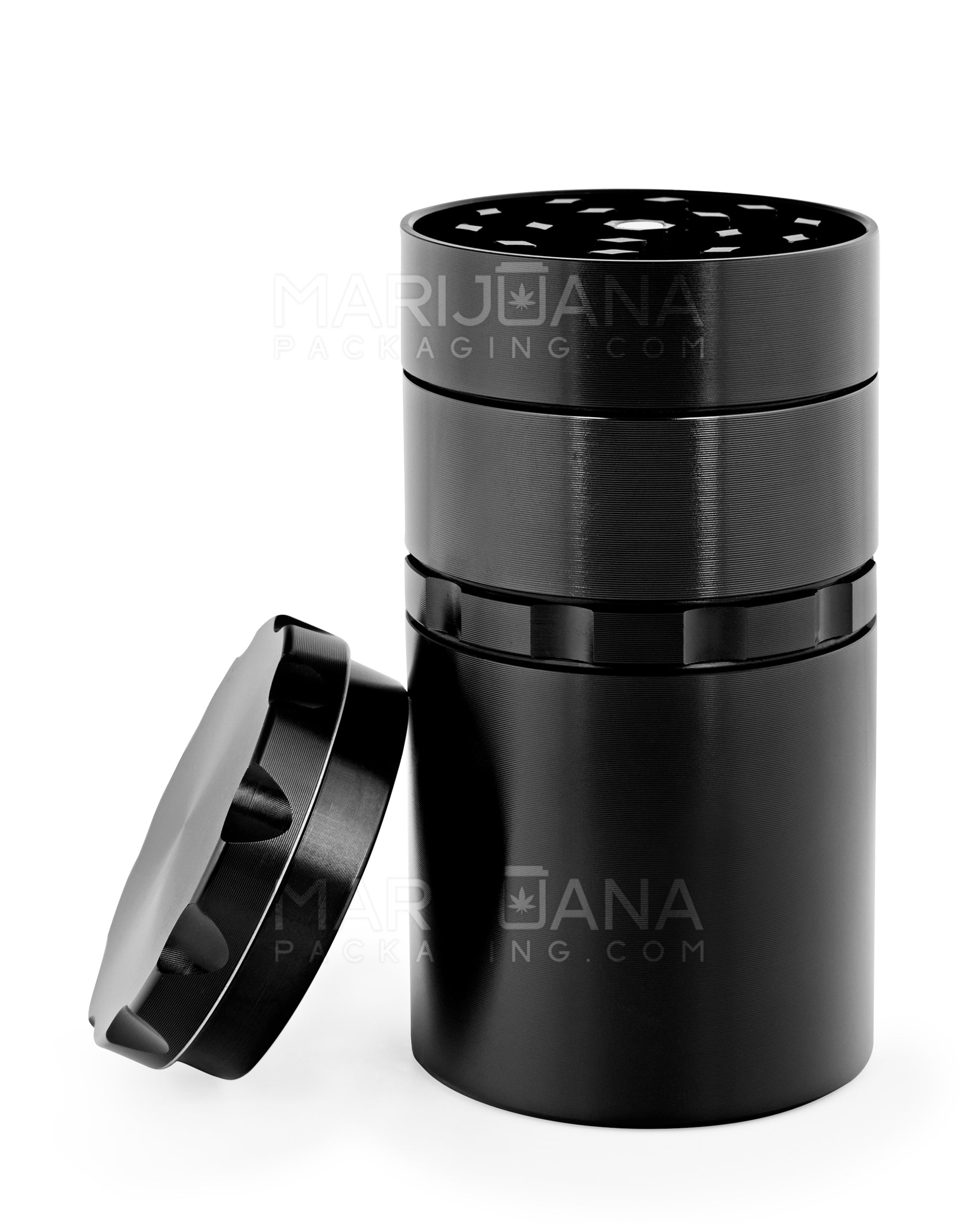 Multi Compartment Metal Grinder w/ Catcher | 5 Piece - 50mm - Black