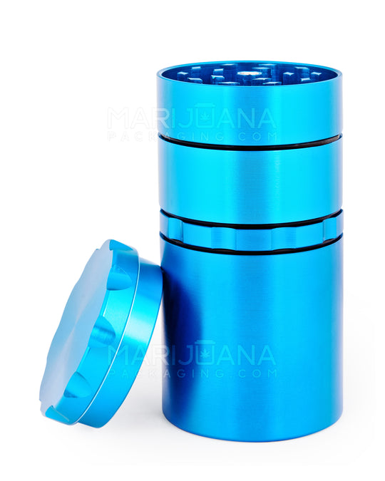 Multi Compartment Metal Grinder w/ Catcher | 5 Piece - 50mm - Blue