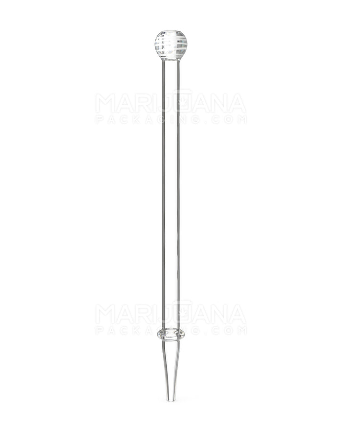 Assorted Mouthpiece Ringed Dab Straw | 6.5in Long - Glass - Clear Image