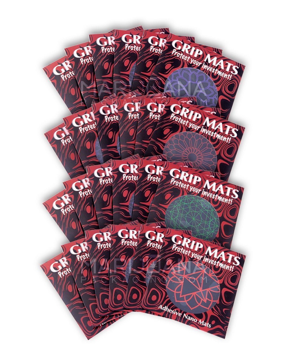 Retail Display | Nano Adhesive Grip Mat | 4.5" Diameter - Assorted Design - 24 Count - 7