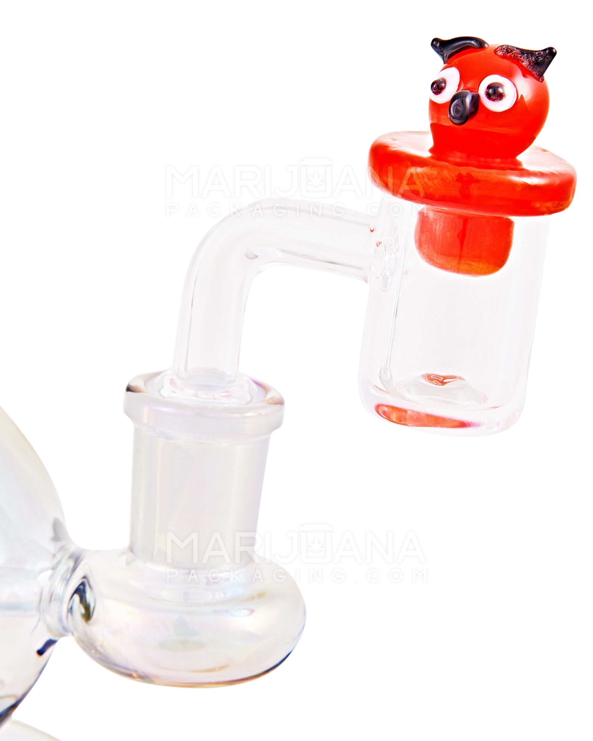 Owl Head Flat Carb Cap | 25mm - Glass - Assorted - 4