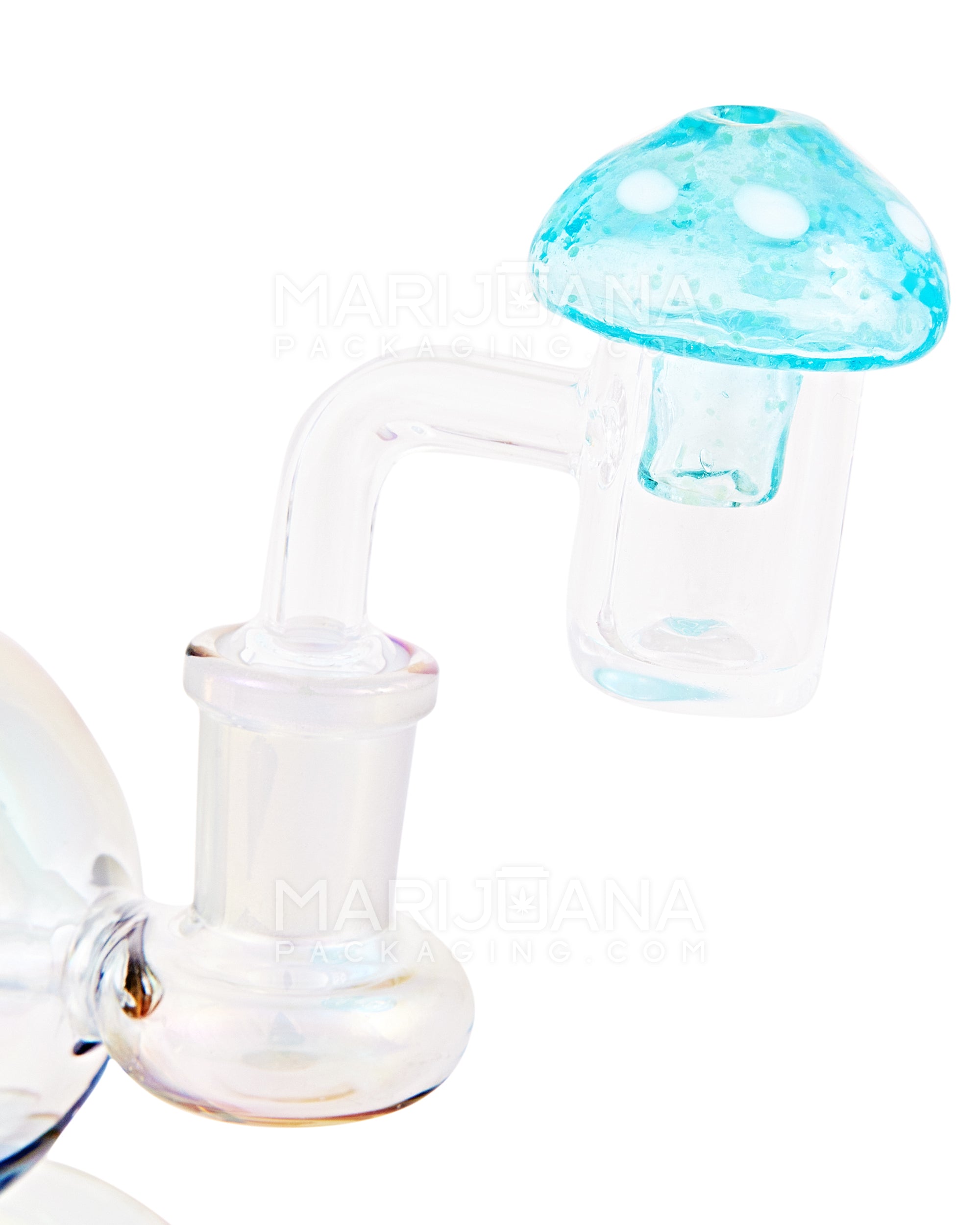 Glow-in-the-Dark | 30mm Blue Mushroom Carb Cap | 30mm - Glass - Blue - 5