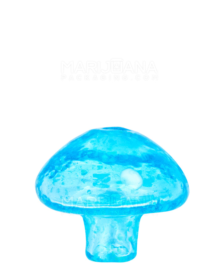 Glow-in-the-Dark | 30mm Blue Mushroom Carb Cap | 30mm - Glass - Blue Image