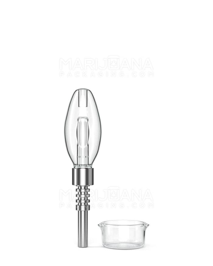 Nectar Collector Dab Pipe w/ Titanium Tip | 5.5in Long - 14mm Attachment - Clear Image