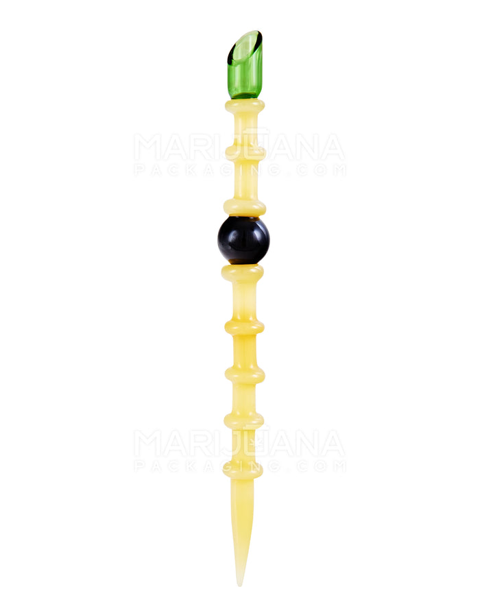 Ribbed Orb Scoop & Pointed Dab Tool | 7.5in Long - Glass - Assorted Image