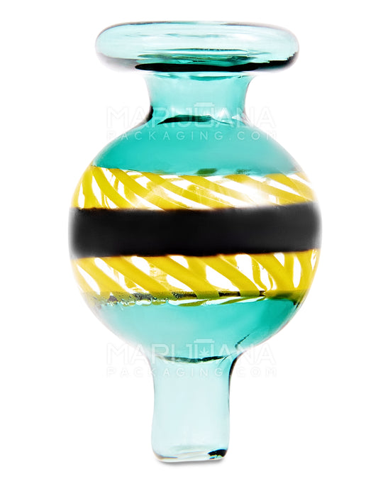 Striped & Swirl Bubble Carb Cap | 30mm - Glass - Assorted - 1