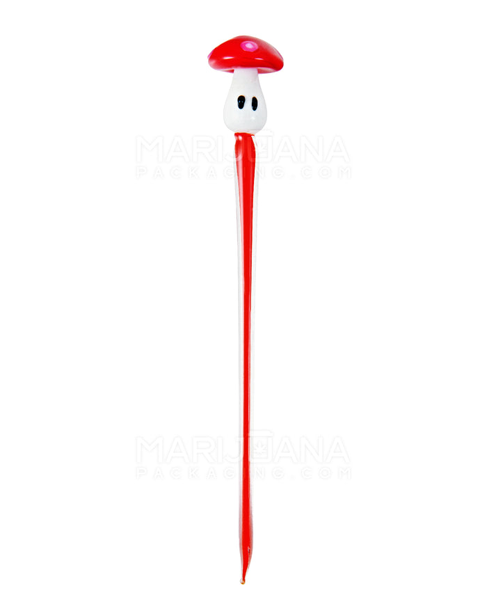 Mushroom Face Pointed Dab Tool | 4.5in Long - Glass - Red Image