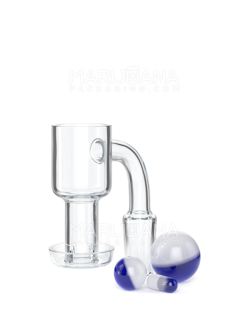 Assorted Quartz Banger Nail Terp Slurper Set w/ Eyeball Pearl & Carb Cap | 14mm - 90 Degree - Male - 9