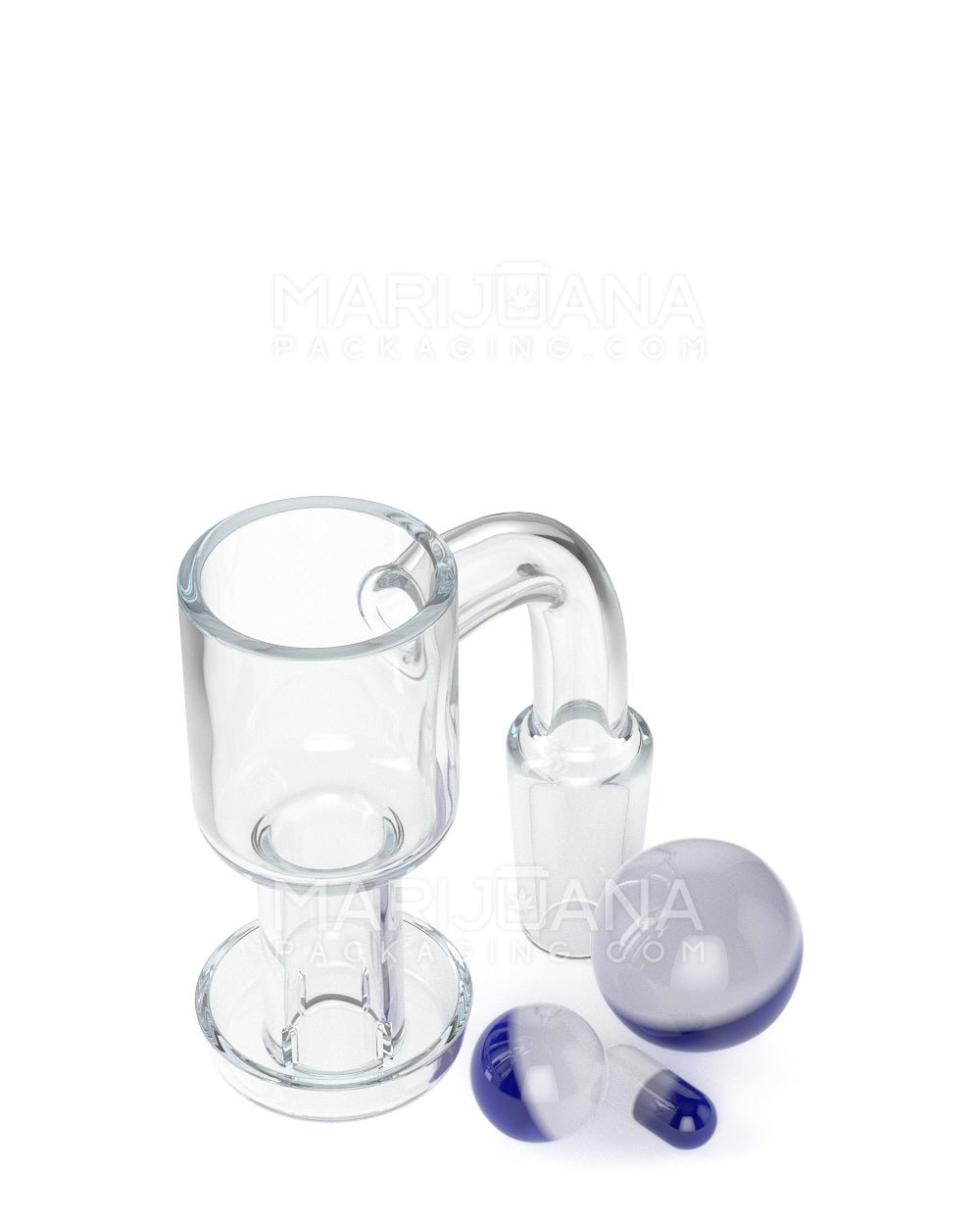 Assorted Quartz Banger Nail Terp Slurper Set w/ Eyeball Pearl & Carb Cap | 14mm - 90 Degree - Male - 10