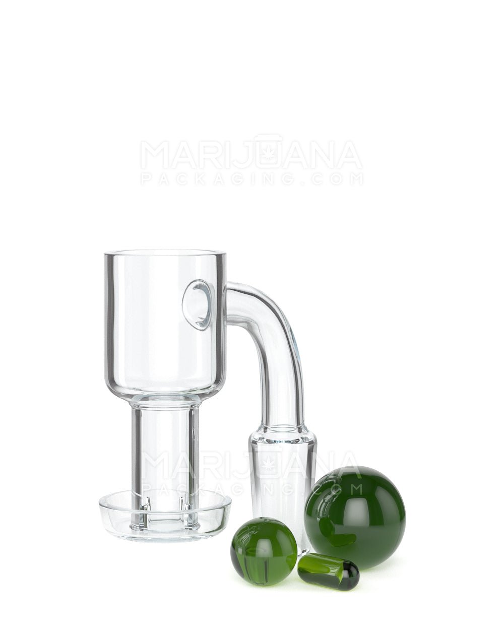 Assorted Quartz Banger Nail Terp Slurper Set w/ Eyeball Pearl & Carb Cap | 14mm - 90 Degree - Male - 15