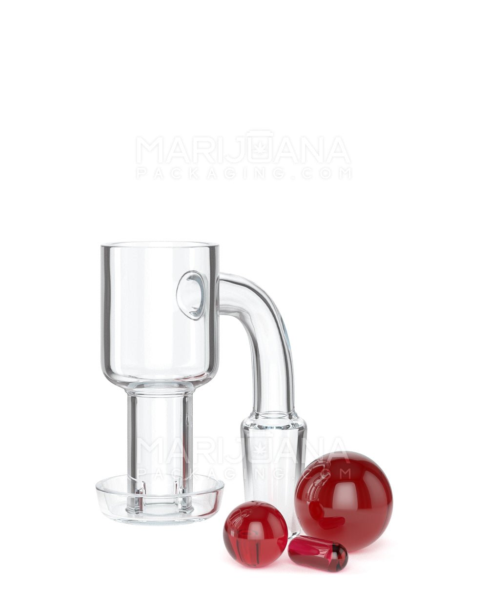 Assorted Quartz Banger Nail Terp Slurper Set w/ Eyeball Pearl & Carb Cap | 14mm - 90 Degree - Male - 21