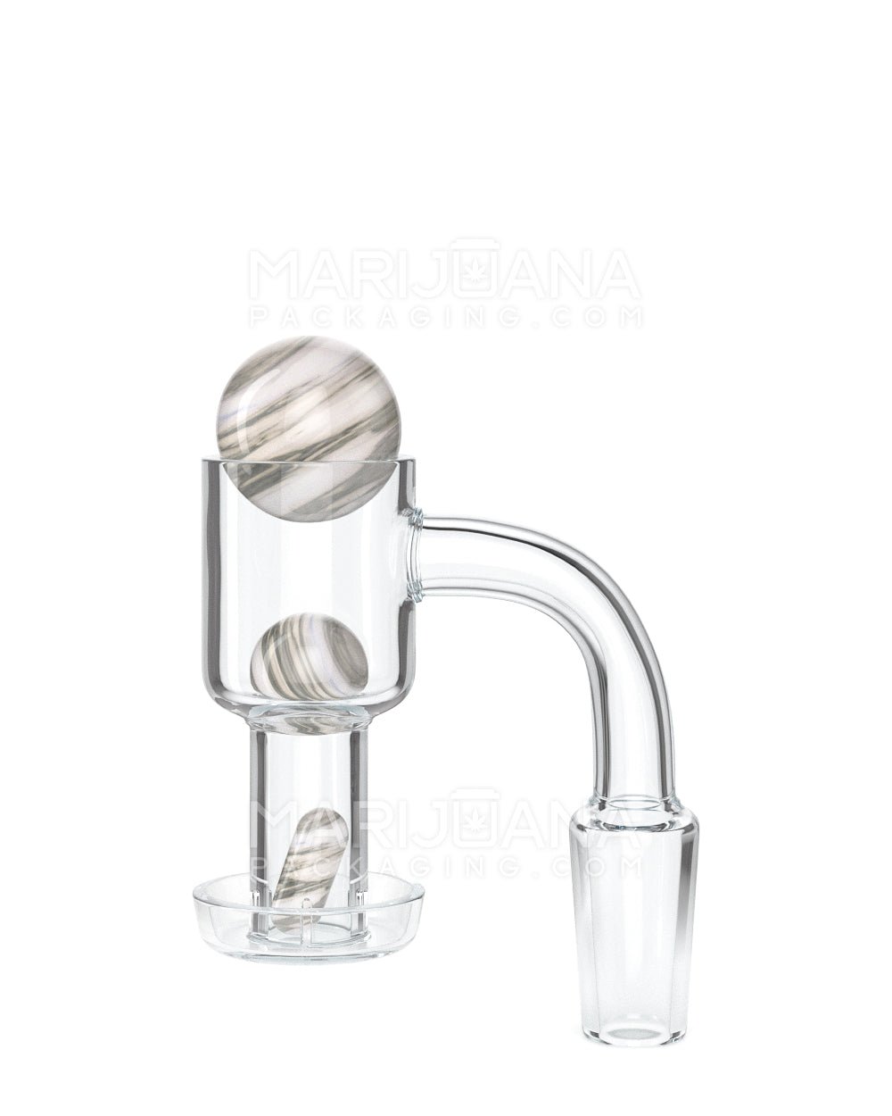 Assorted Quartz Banger Nail Terp Slurper Set w/ Eyeball Pearl & Carb Cap | 14mm - 90 Degree - Male - 1