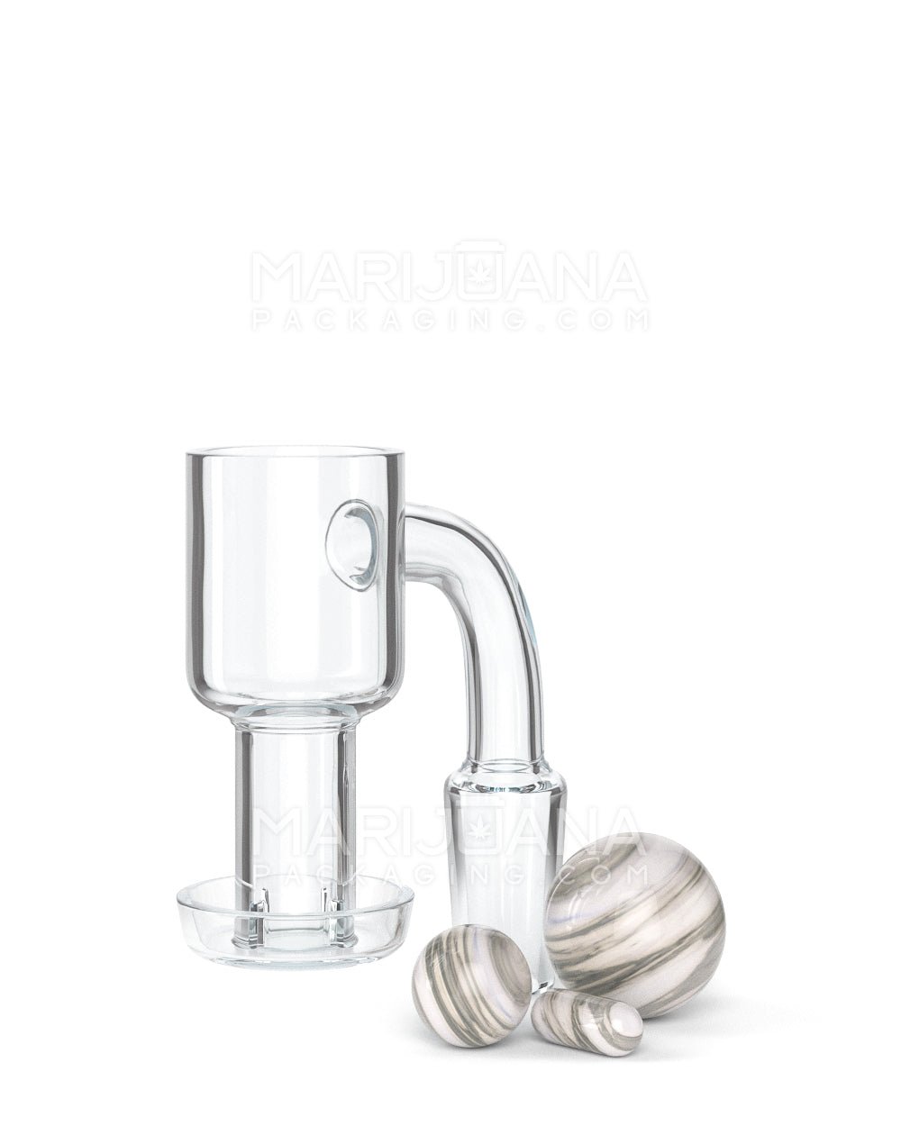 Assorted Quartz Banger Nail Terp Slurper Set w/ Eyeball Pearl & Carb Cap | 14mm - 90 Degree - Male - 3