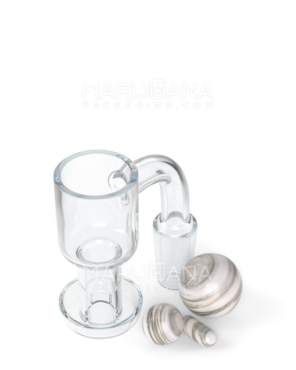 Assorted Quartz Banger Nail Terp Slurper Set w/ Eyeball Pearl & Carb Cap | 14mm - 90 Degree - Male - 4