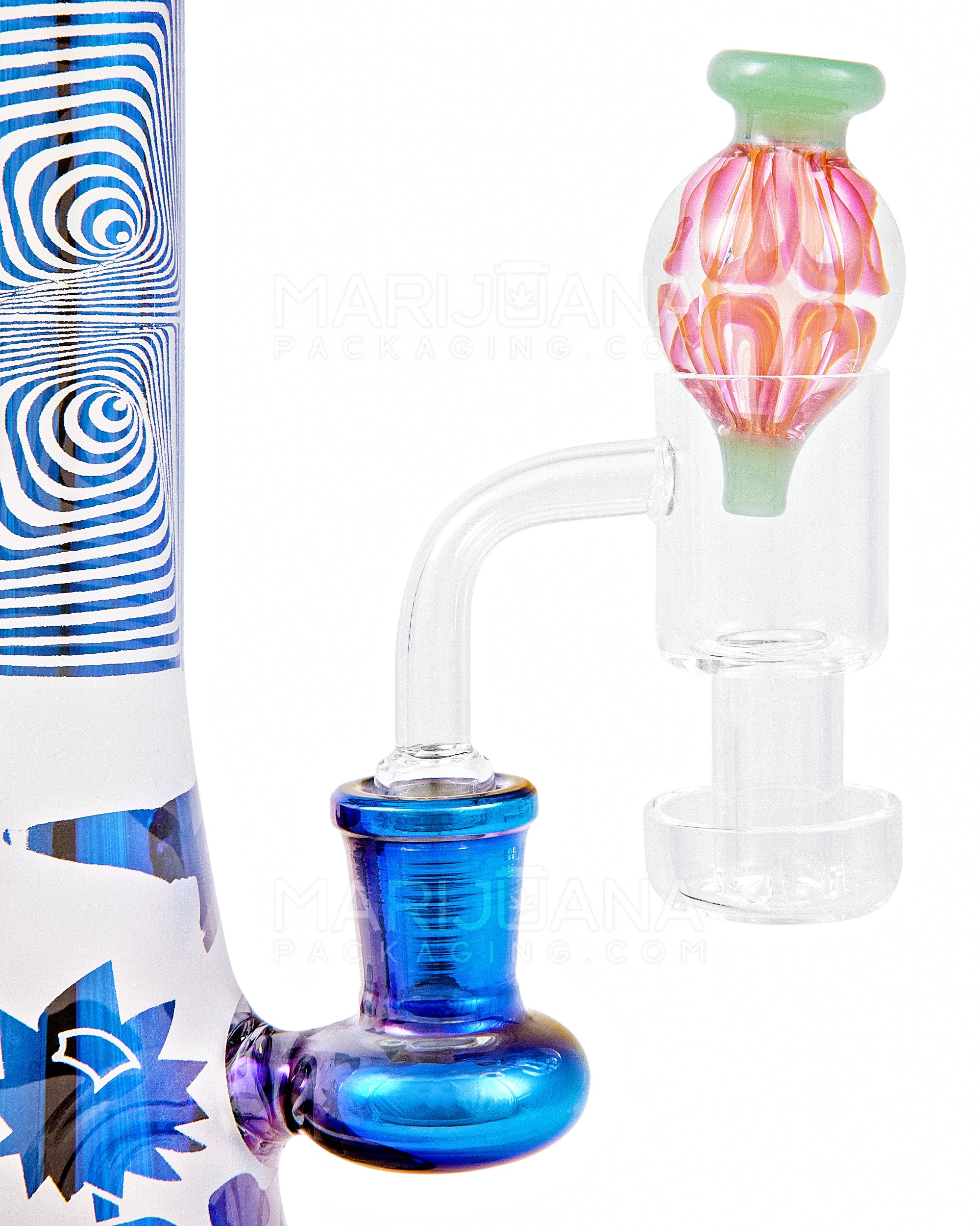 Fumed & Trapped Swirl Bubble Carb Cap | 25mm - Glass - Assorted - 10