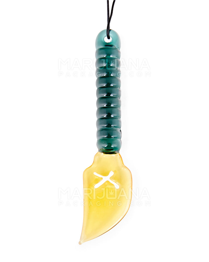 Long Hunting Spear Pendant Dab Tool w/ Necklace Strings | 4in Long - Glass - Assorted Image