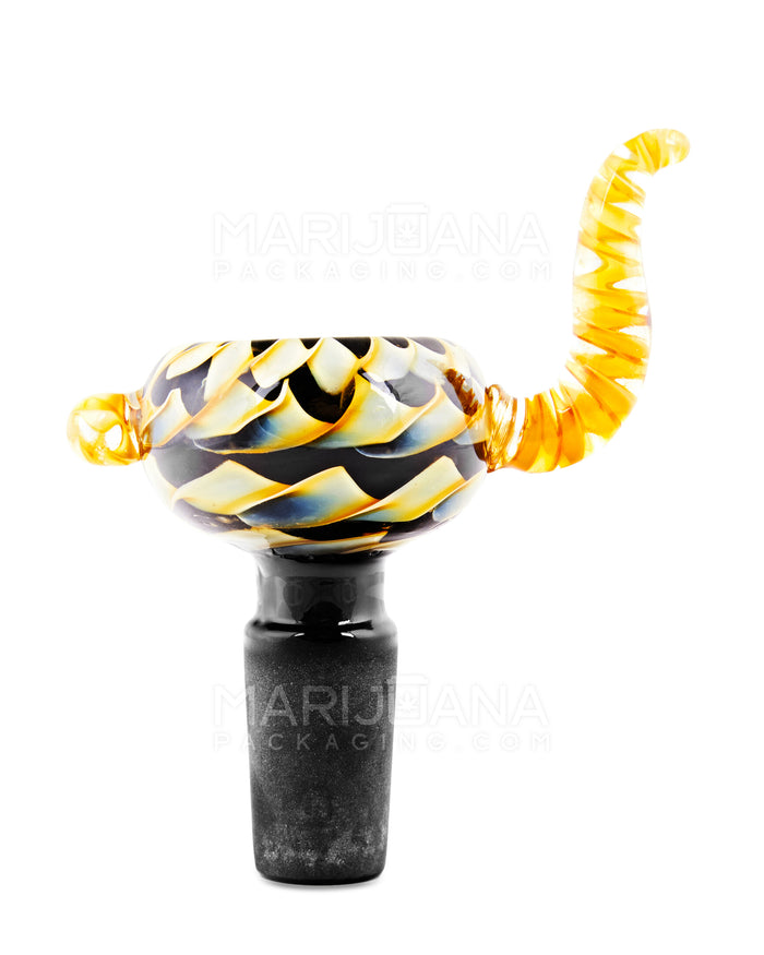 Ribbon Style Bowl w/ Spiral Horn Handle | Glass - 14mm - Assorted Image