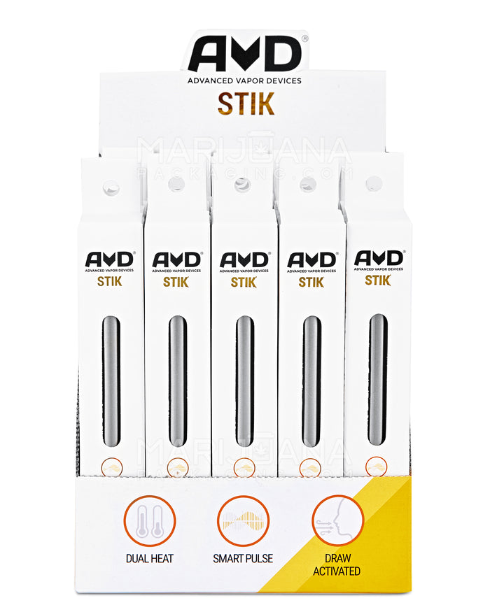 AVD | 'Retail Display' Plum Stik Vape Batteries | 180mAh - Silver - 25 Count Image