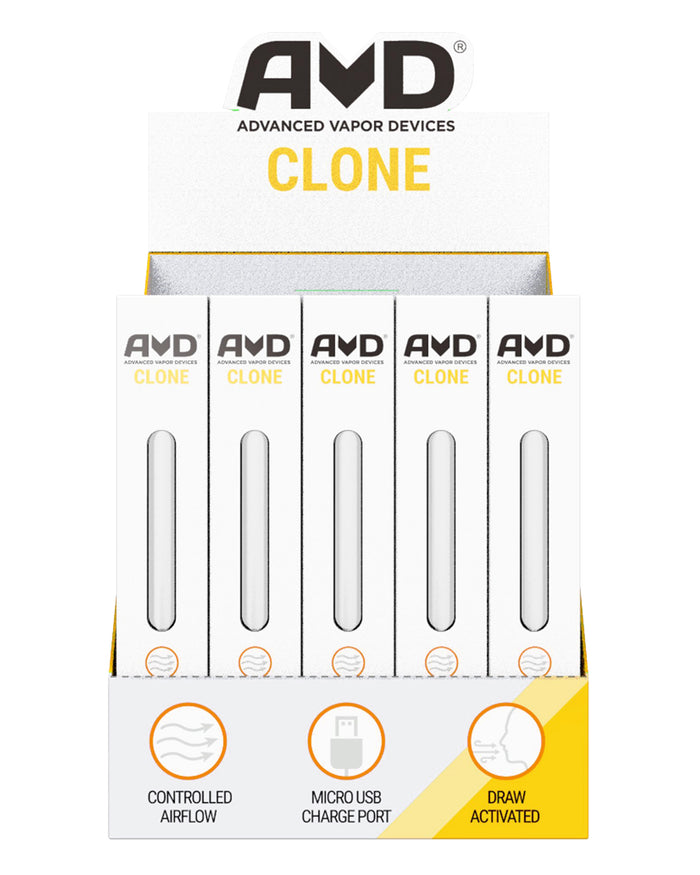 AVD | 'Retail Display' Clone Vape Batteries | 350mAh - White - 25 Count Image