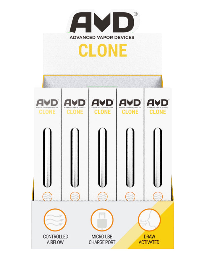 AVD | 'Retail Display' Clone Vape Batteries | 350mAh - Silver - 25 Count Image