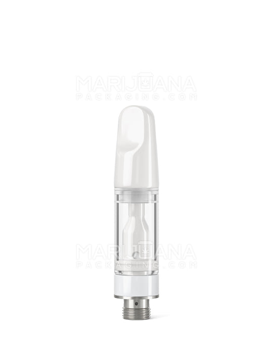 TPK Ceramic Vape Cartridge with Flat White Ceramic Mouthpiece | 0.5mL - Press On | Sample - 1