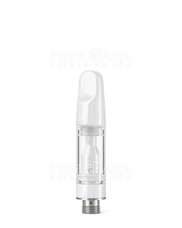 TPK Ceramic Vape Cartridge with Flat White Ceramic Mouthpiece | 0.5mL - Press On | Sample Image