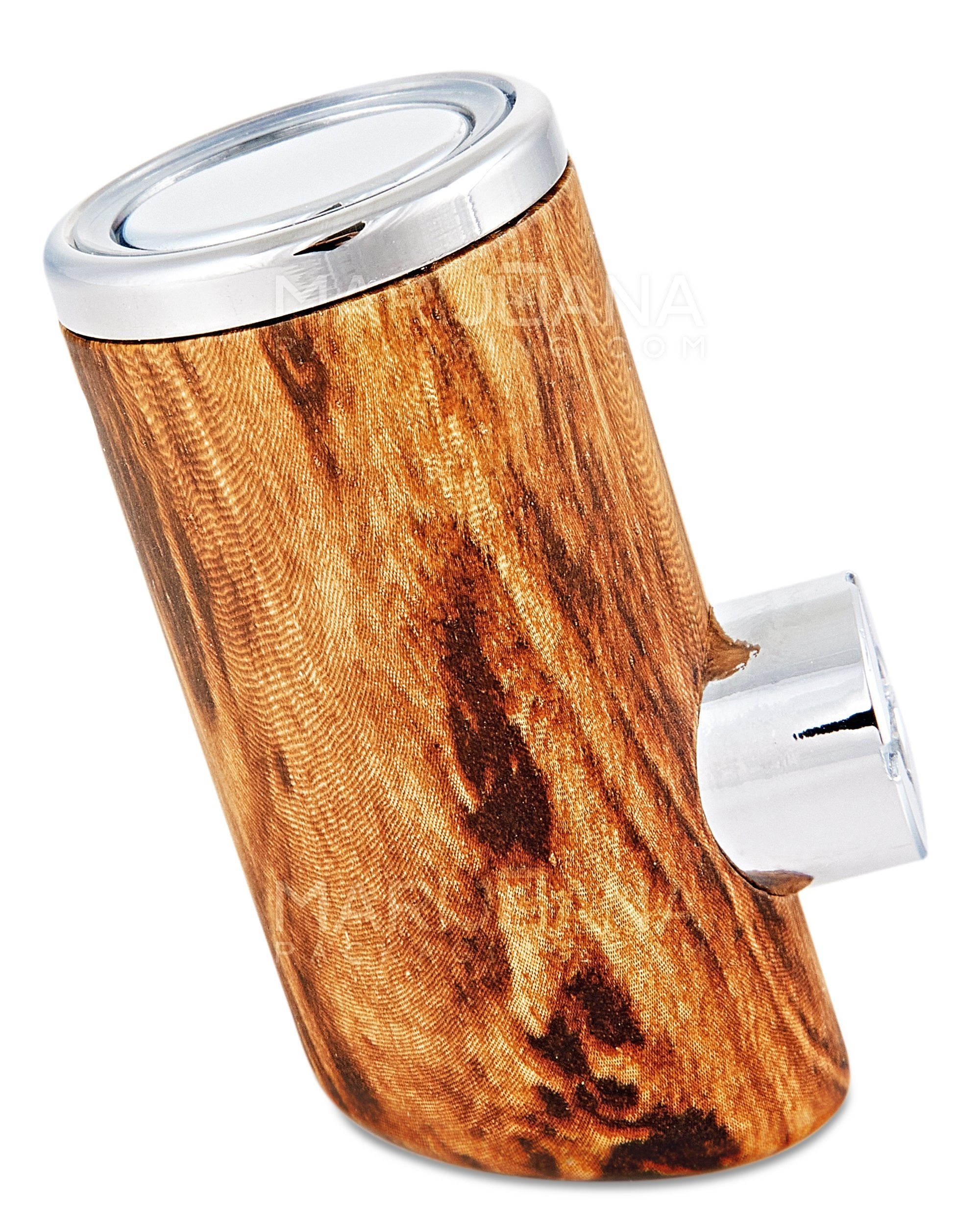 "Old Man's Pipe" Shaped Heavy Vertical Vape Cartridge Battery | 650mah - Oak Wood - 510 Thread - 1