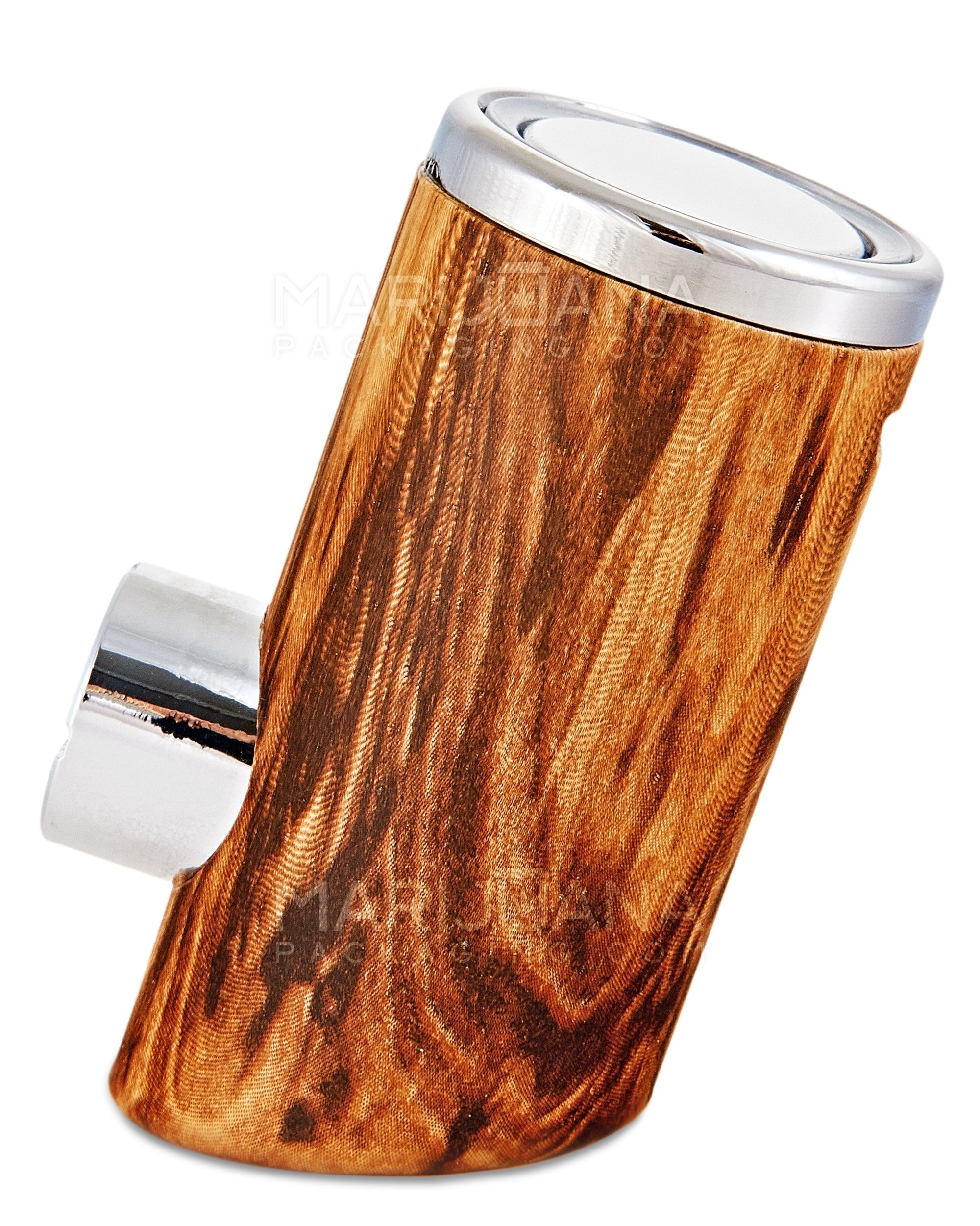 "Old Man's Pipe" Shaped Heavy Vertical Vape Cartridge Battery | 650mah - Oak Wood - 510 Thread - 5