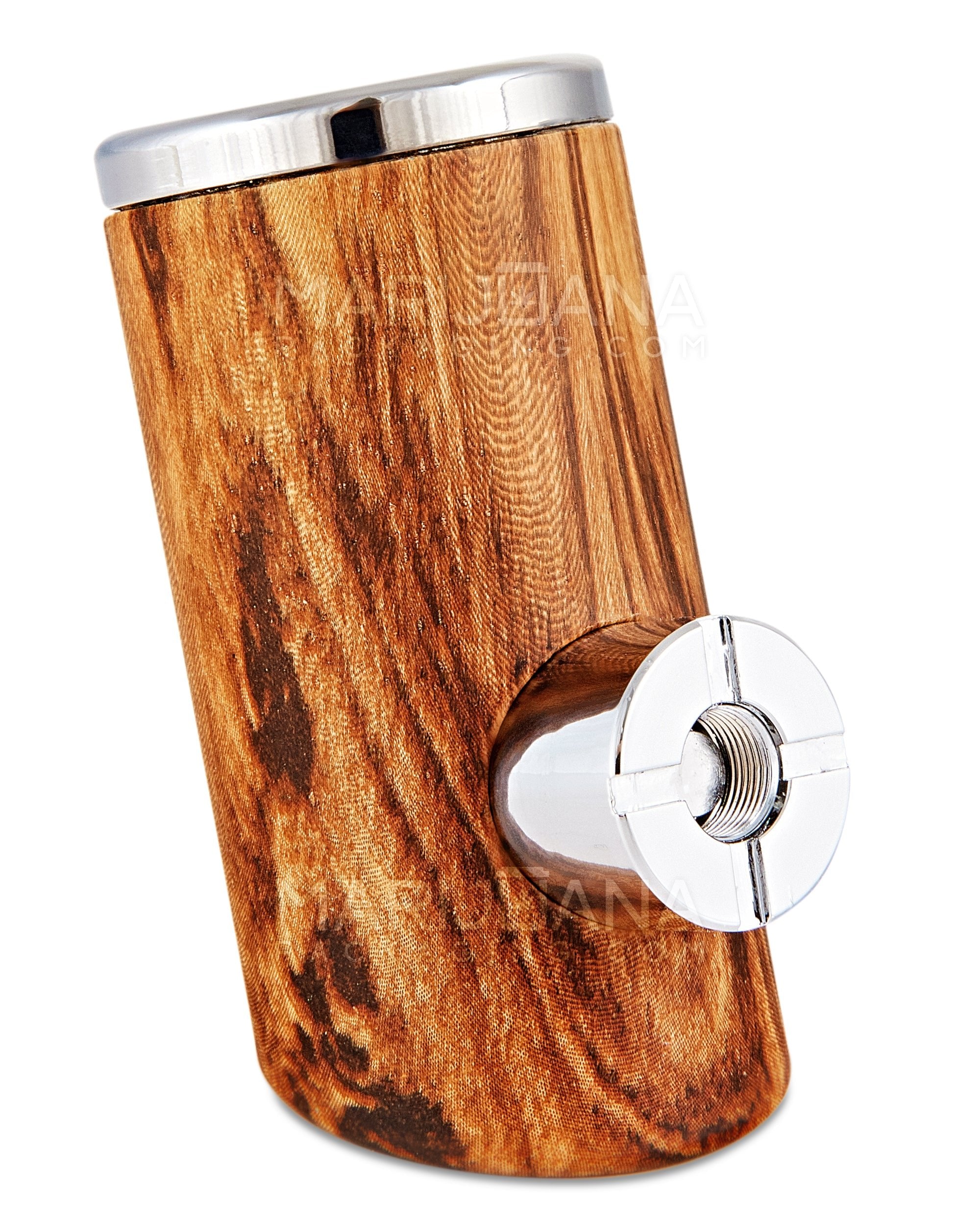 "Old Man's Pipe" Shaped Heavy Vertical Vape Cartridge Battery | 650mah - Oak Wood - 510 Thread - 2