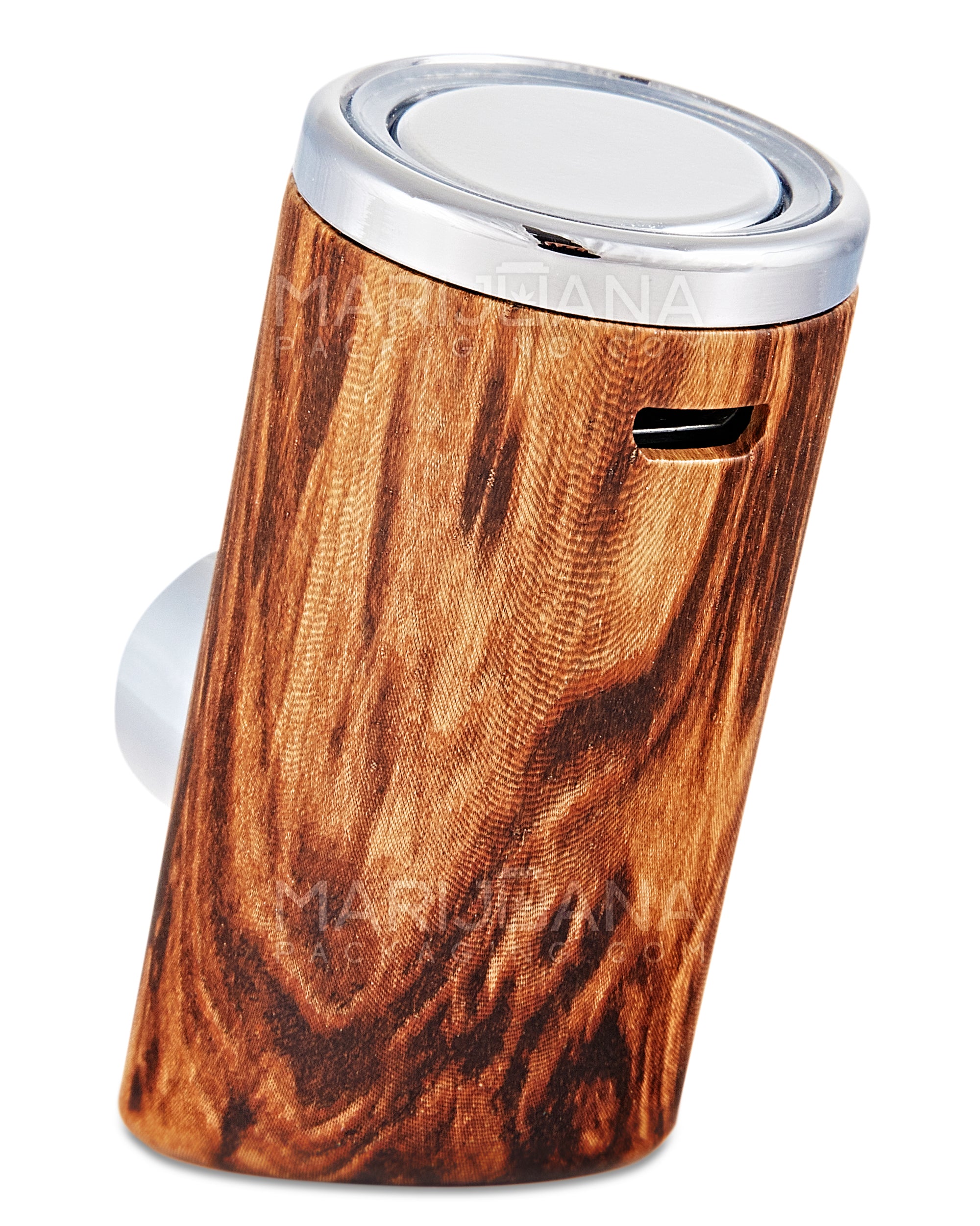 "Old Man's Pipe" Shaped Heavy Vertical Vape Cartridge Battery | 650mah - Oak Wood - 510 Thread - 3