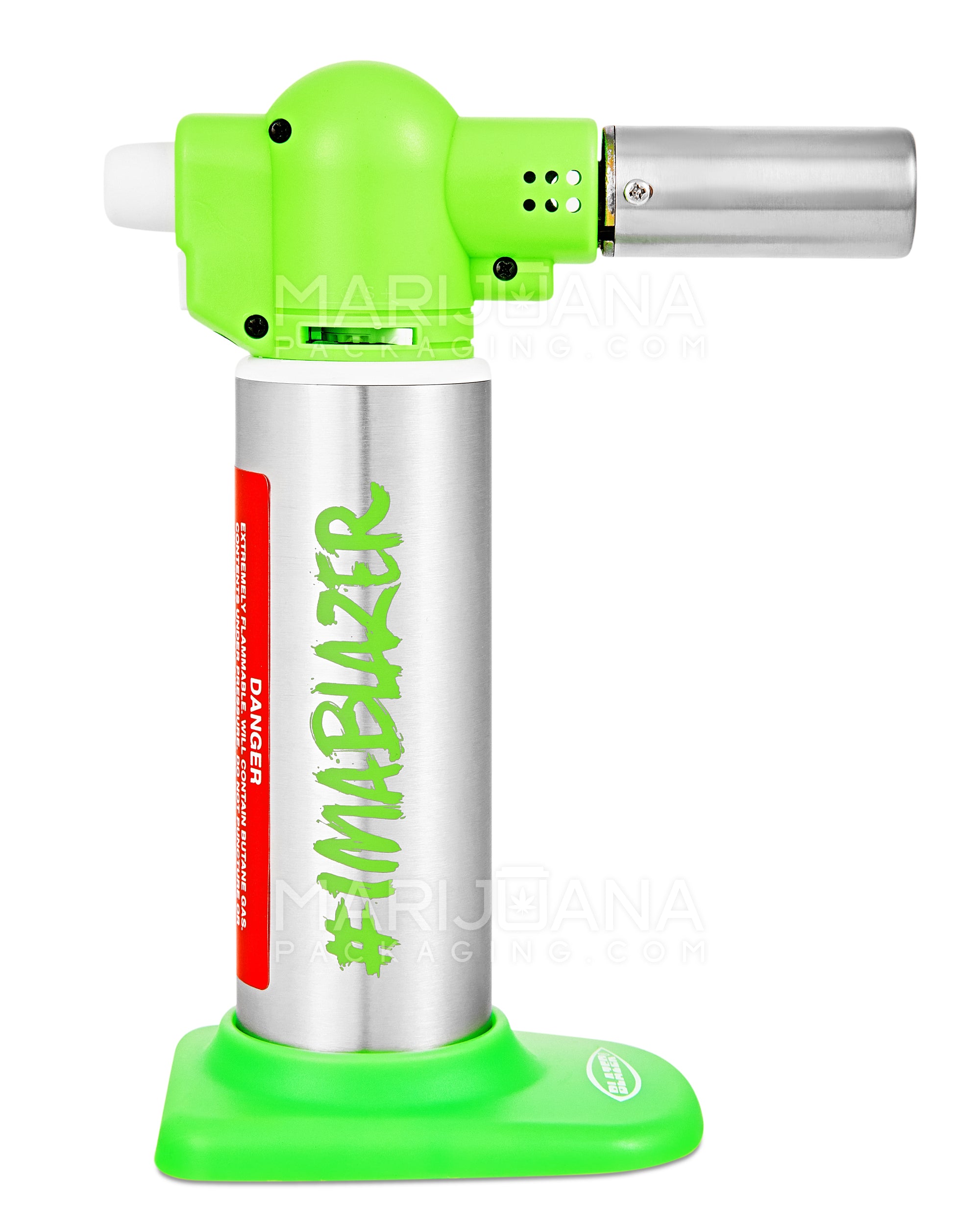 BLAZER | Big Buddy Metal Torch w/ Safety Lock | 7in Tall - No Butane - Green - 2