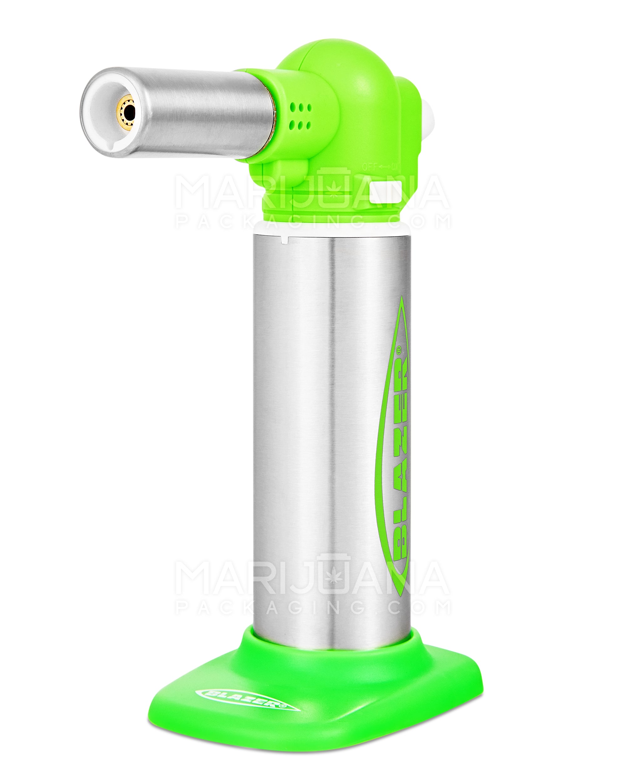 BLAZER | Big Buddy Metal Torch w/ Safety Lock | 7in Tall - No Butane - Green - 3