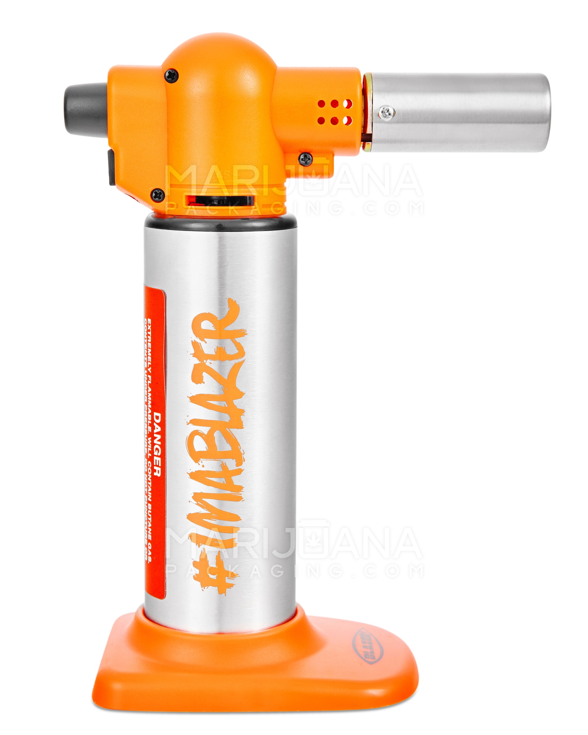 BLAZER | Big Buddy Metal Torch w/ Safety Lock | 7in Tall - No Butane - Orange - 2