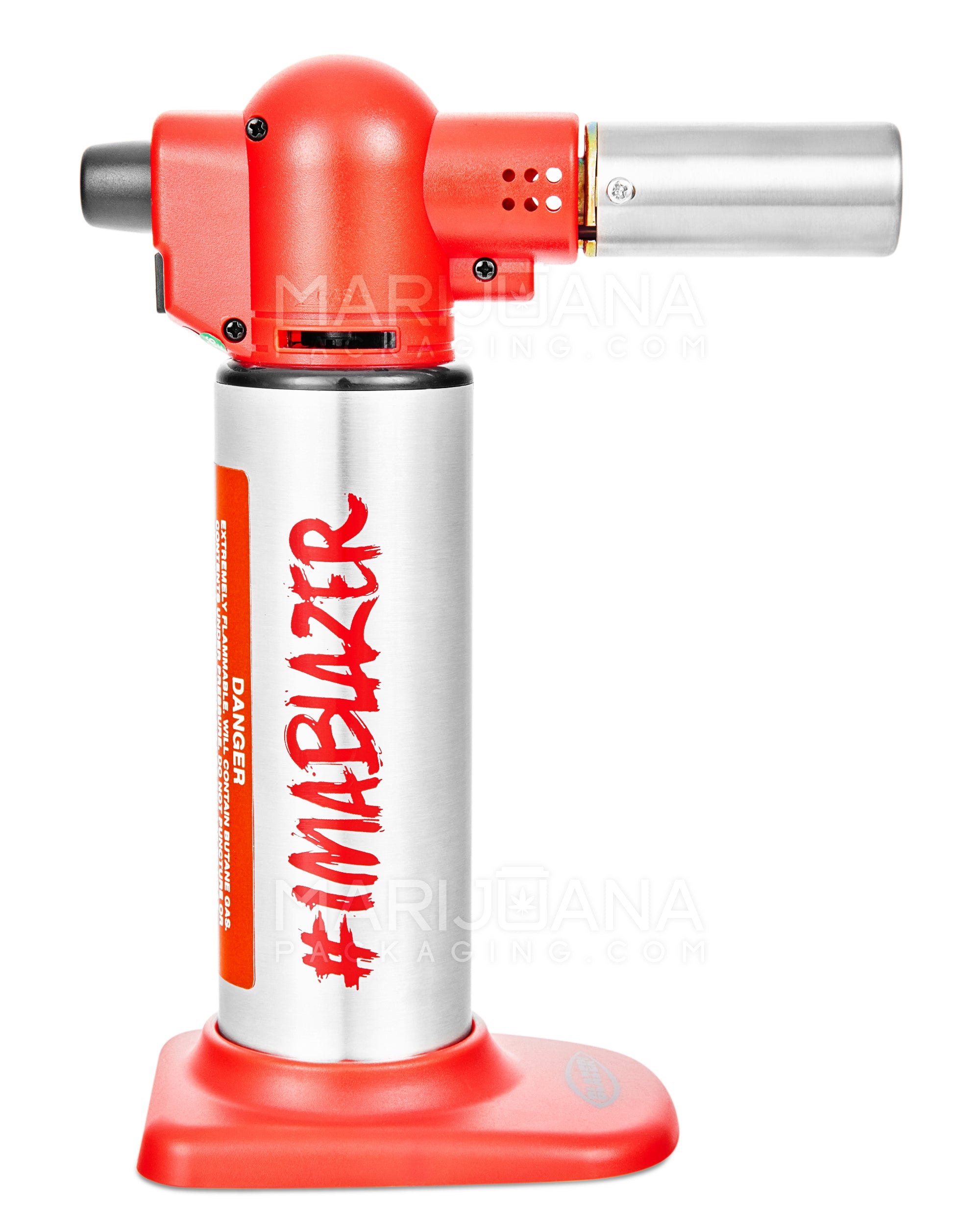 BLAZER | Big Buddy Metal Torch w/ Safety Lock | 7in Tall - No Butane - Red - 2