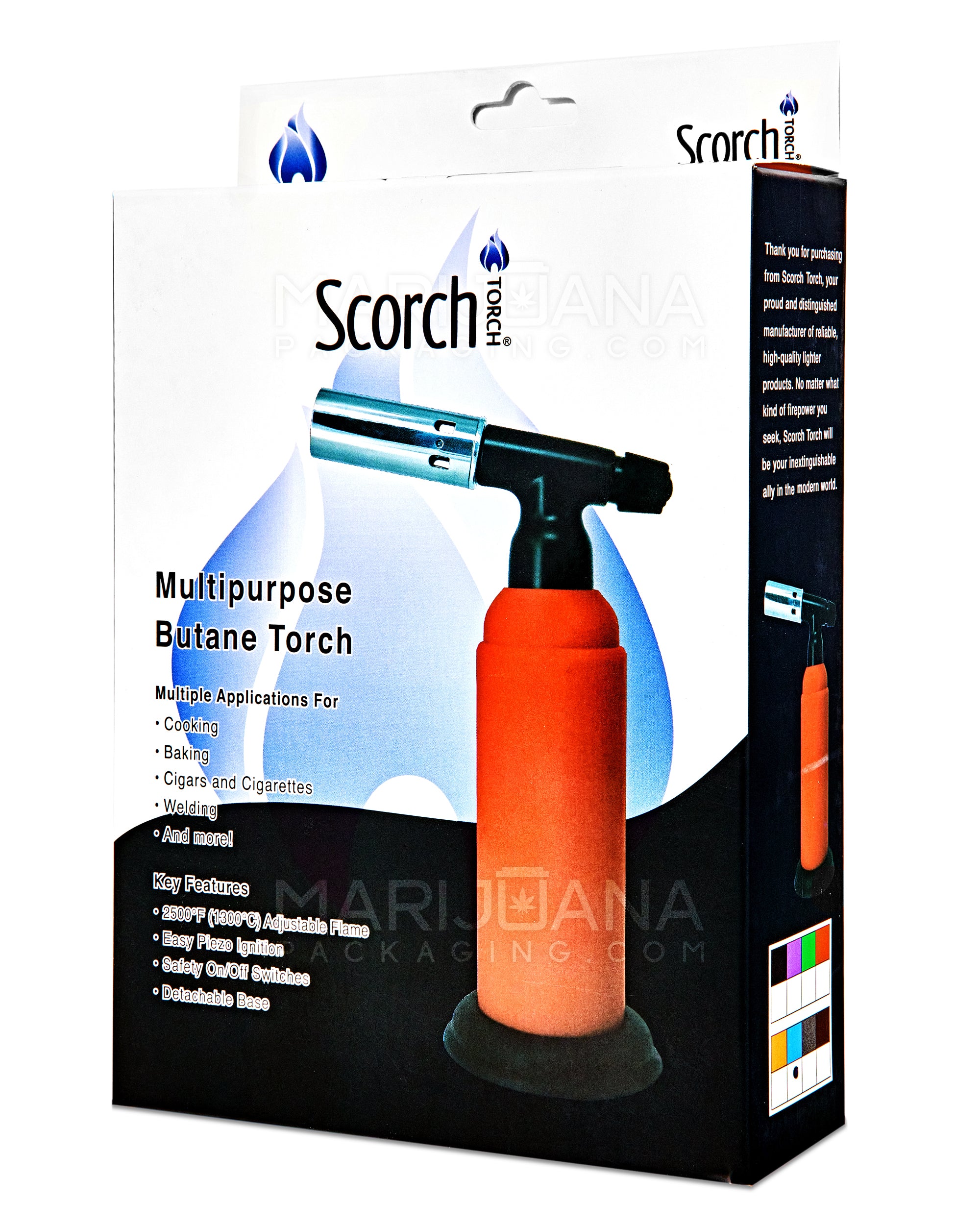 SCORCH TORCH | Metal Torch w/ Safety Lock | 8in Tall - Butane - Black - 6