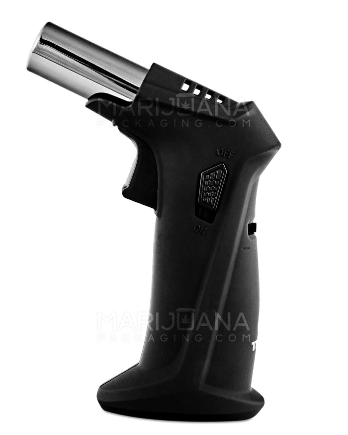 TECHNO | High Angle Metal Torch w/ Safety Lock | 6.5in Tall - Butane - Black Image