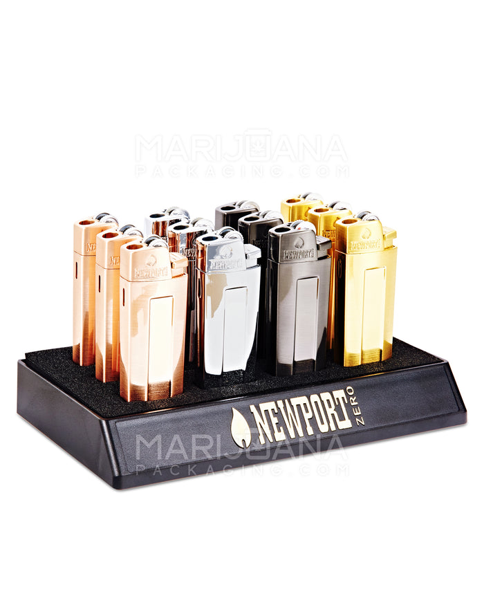 NEWPORT | 'Retail Display' Zero Assorted Metal Cigar Torch Lighter | 3in Tall - Butane - 12 Count Image