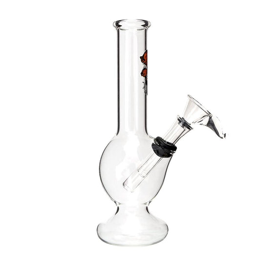 USA Glass | Mushroom Decal Glass Egg Water Pipe w/ Donut Base | 6in Tall - Grommet Bowl - Clear - 3