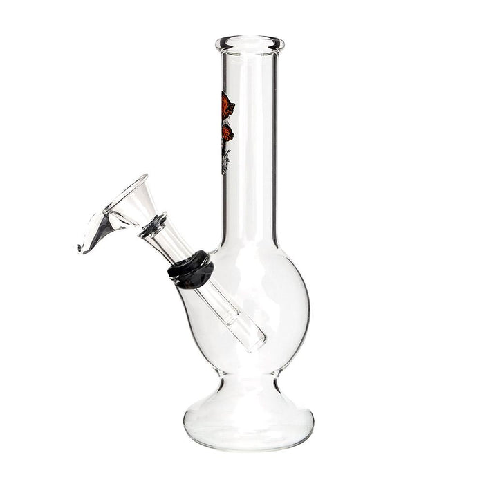 USA Glass | Mushroom Decal Glass Egg Water Pipe w/ Donut Base | 6in Tall - Grommet Bowl - Clear Image