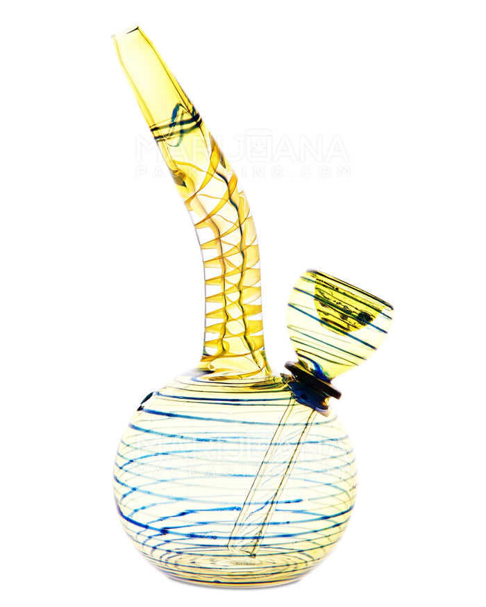 Bent Neck Glass Egg Water Pipe | 6in Tall - Grommet Bowl - Assorted Image