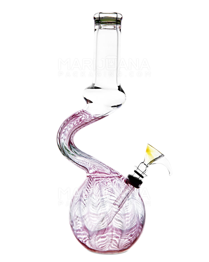 USA Glass | Z-Neck Raked Glass Egg Water Pipe | 11in Tall - Grommet Bowl - Assorted Image