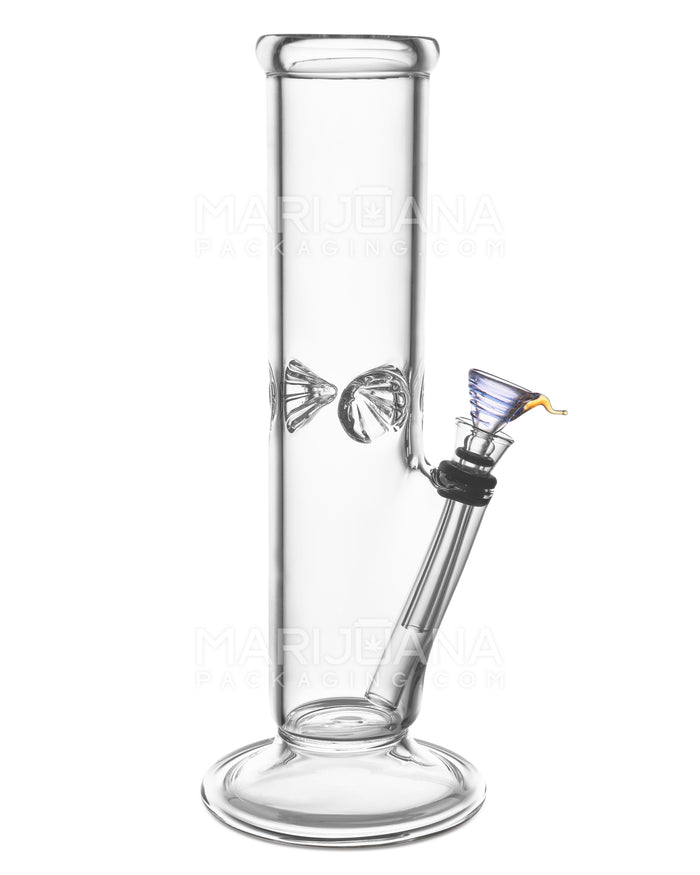 USA Glass | Straight Glass Water Pipe w/ Ice Catcher | 9in Tall - Grommet Bowl - Clear Image