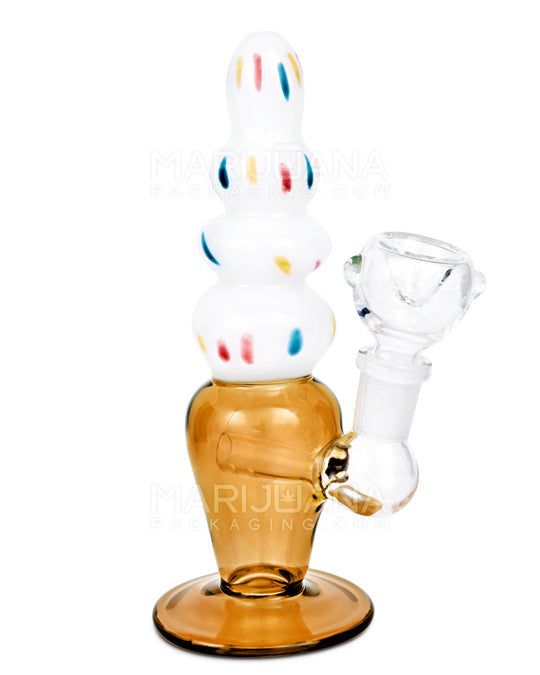 Inline Perc Glass Ice Cream Cone Water Pipe | 7.5in Tall - 14mm Bowl - Assorted - 1