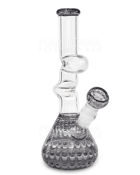 Z-Neck Raked Glass Beaker Water Pipe | 10in Tall - 14mm Bowl - Assorted - 9