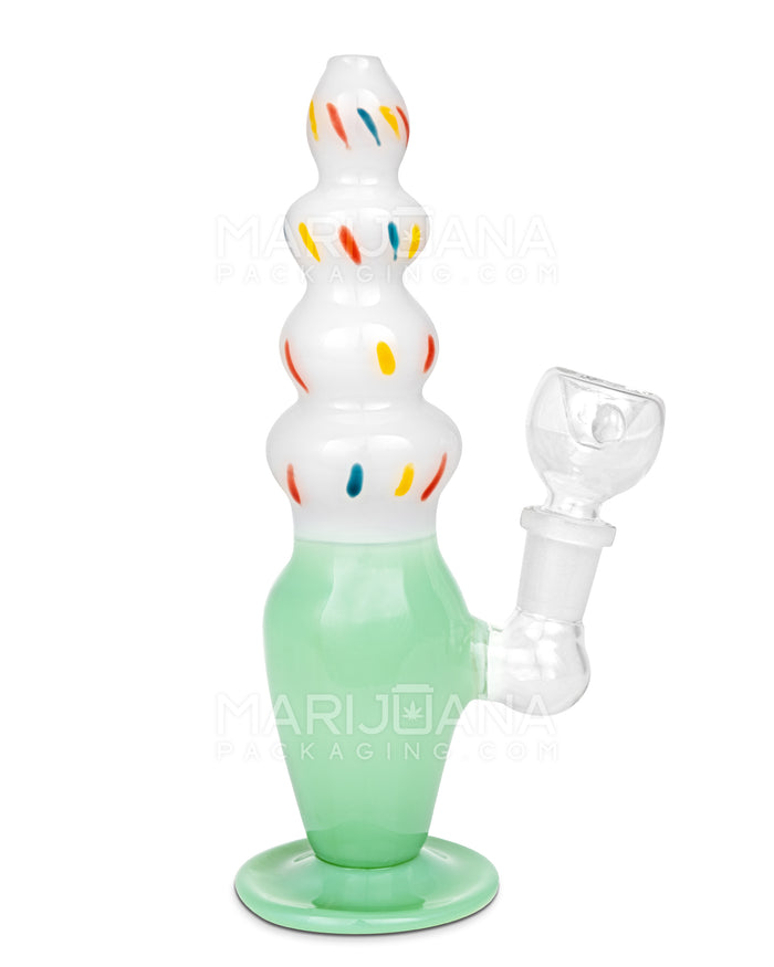 Inline Perc Glass Ice Cream Cone Water Pipe | 7.5in Tall - 14mm Bowl - Jade Image